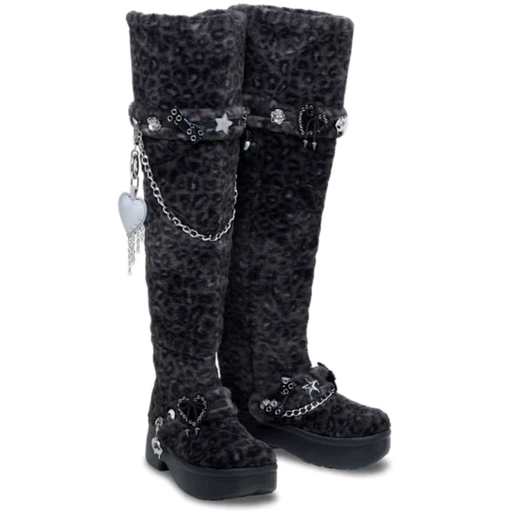 Crocs Classic Gothic Unfurgettable Knee High Boots Size 7 NEW IN BOX - Picture 2 of 11